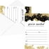 Gold and Black Invitations and Envelopes Pack of 25 Fill In Blank Invites for Graduation Retirement Birthday Baby Shower Engagement Elegant Events Modern Abstract Theme Paper Clever Party