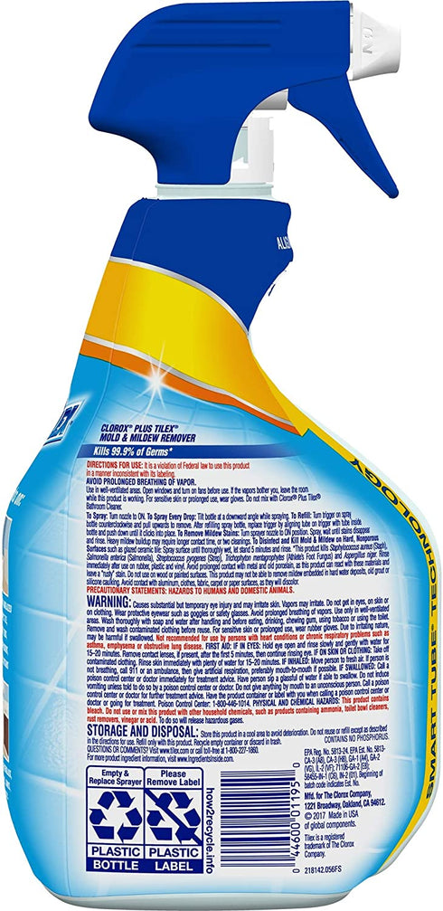 Tilex Mold and Mildew Remover Spray, 32 Fluid Ounce (Pack of 2)
