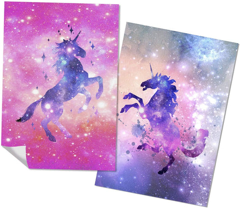 HK Studio Unicorn Posters - Self Adhesive, Easy Peel and Stick - Unicorn Wall Decor Poster for Girls Bedroom