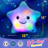 WEWILL Creative Twinkle Star Light up Night LED Plush Pillows Stuffed Toys Birthday Valentines for Toddlers Girls(Blue)