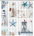 Nautical Shower Curtain, Marine Sail Boat Beach Starfish Shell Sea Life Shower Curtain with 12 Hooks, Waterproof Shower Curtain (White Blue #1, 70" L — 69" W)