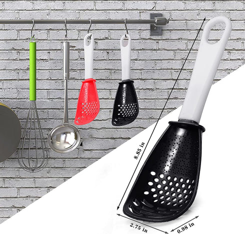 Multifunctional Cooking Spoon, Kitchen tools?Skimmer Scoop Colander Strainer Grater Masher, Non-toxic, Heat-resistant, for Cooking, Draining, Mashing, Grating