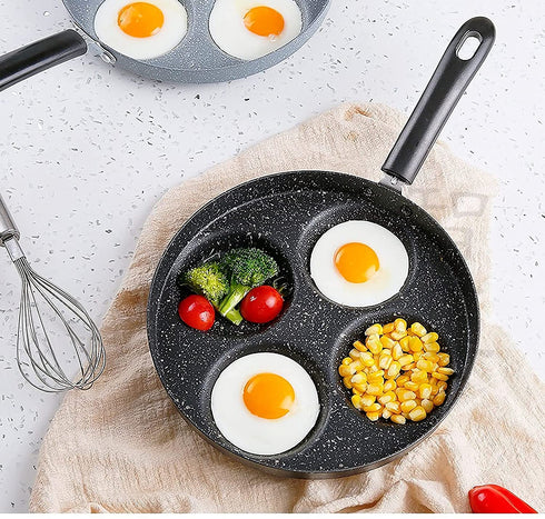 NINGVIHE Egg Pan,Non Stick Frying Pan,Skillet Pans for Cooking,Multi Egg Cooker Pan for Breakfast,Safe Non-stick Coating(Round), Black (01)