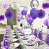 Birthday Party Decorations for Women Purple Silver Happy Birthday Banner Purple Silver Latex Balloons Polka Dot Paper Fans/Girl Purple Birthday Decorations for Women 30th/40th/50th/60th Purple Birthday Party Decorations