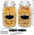 estilo Round Glass Canister Jars With Airtight Lids Ideal for Cookies, Candies, Cereal, Includes Chalkboard Labels And Chalk-1/2 Gallon (Set of 2), Clear