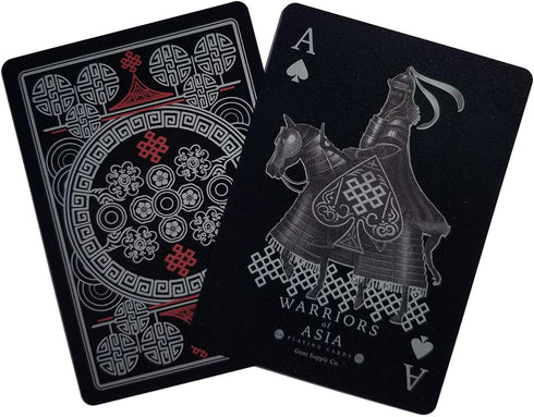 Gent Supply Warriors of Asia Waterproof Playing Cards Black PVC Edition Deck