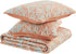 Comfort Spaces Reversible Quilt Set-Vermicelli Stitching Design All Season, Lightweight, Coverlet Bedspread Bedding, Matching Shams, Full/Queen (90 in x 90 in) Gloria, Damask Coral 3 Piece
