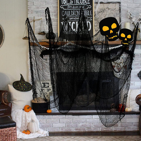 Yunfan Halloween Creepy Cloth Spooky Halloween Decorations Haunted House Party Outdoor Decor Supplies Backdrops for Garden,Doorways,Yard,Indoor,Windows