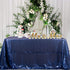 Sequin Tablecloth 60x102 Inches Navy Blue Cake Rectangle Tablecloth Glitter Runner Table Cloth Sequin Table Cover Overlay for Birthday Wedding Hoilday Banquet Party Decoration
