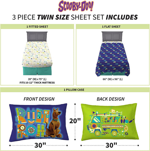 Franco Kids Bedding Super Soft Sheet Set, Twin, Scooby Doo