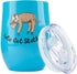 Sloth Gifts Lets Get Slothed - 12oz Wine or Coffee Tumbler/Mug with Lid - Idea for Sloth Lovers, Men, Women, Glass, Sloths Stuff, Cup