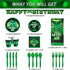 Decorlife Video Game Party Supplies Serves 8, Cute Gamer Birthday Decorations for Boys, Complete Pack Includes Tablecloth, Pre-Strung Banner, Green, Total 58PCS