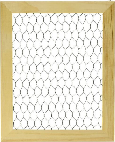 Darice Chicken Wire Frame (1pc) – Unfinished Wood Frame Ready to Decorate and Embellish – Add Photos, Banners, Jewelry, Prints and More – Easy to Hang – Measures 9.5”x11.5” Outside, 8"x 10" Interior