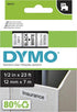 DYMO Standard D1 Labeling Tape for LabelManager Label Makers, Black Print on White Tape, 1/2'' W x 23' L, 1 catridge (45013)