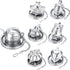 DISIWENE 7 Pack Loose Leaf Tea Infuser, Tea Strainer Stainless Steel Tea Ball with Chain and Drip Trays, small Tea Filter Set for Mug (Silver-Set A)