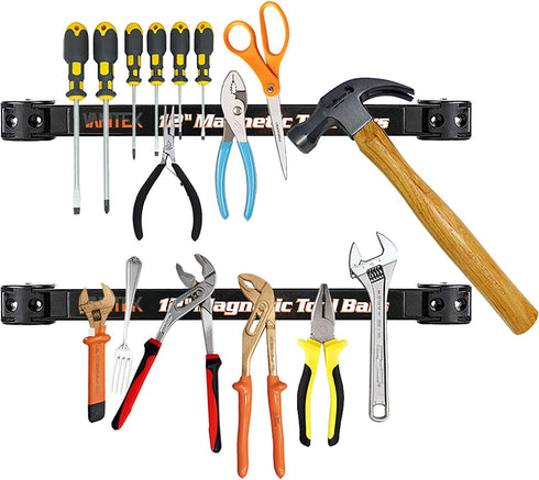 Vanitek 12-Inch Magnetic Metal Tool Holder Organizer Racks, Heavy-Duty Bar for Garage/Workshop (2 Pieces)