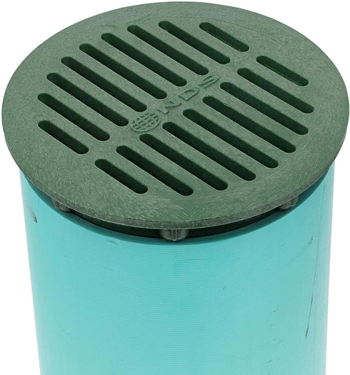 NDS 50 6" Round Grate, Green Fits Spee-D Catch Basin 6 in. Drain Pipes & Fittings, 6"
