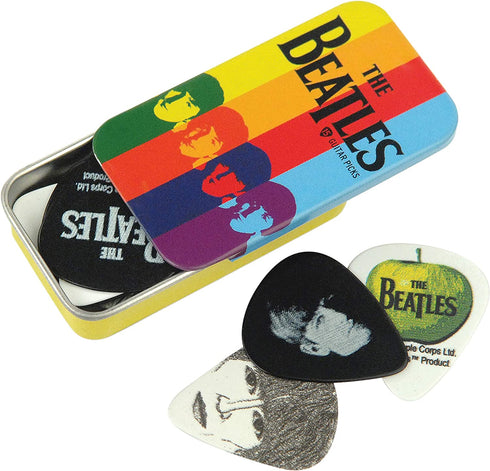 Planet Waves Beatles Signature Guitar Pick Tins, Stripes, 15 Picks