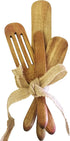 Spurtle Set - Wooden Spurtle Set Cooking Utensils As Seen on TV - Stirring Heavier Foods - Ergonomic, No Fatigued Wrists, Hands - For Nonstick, Porcelain Cookware - Longer Surface Area Kitchen Tool