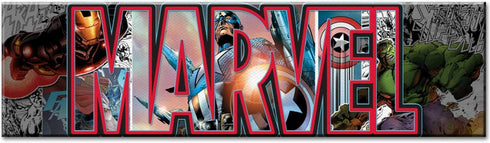 Silver Buffalo Marvel Canvas Avengers Letters Wall Art, 30 x 12 inches