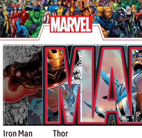 Silver Buffalo Marvel Canvas Avengers Letters Wall Art, 30 x 12 inches
