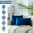 Stellhome Super Soft Velvet Pillow Covers Square Decorative Pillowcase for Bed Couch Sofa Bench, 20 x 20 inch (50 cm), Navy Blue, Pack of 2