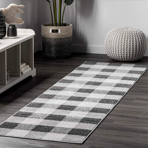 nuLOOM Buffalo Plaid Area Rug, 3' x 5', Grey