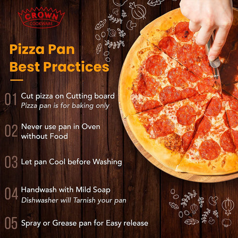 Crown Pizza Pan 16 inch, 1 Pack, Sturdy, Rust Free, Pure Aluminum, Made in Canada