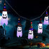 Halloween Lights, VIKASI 11.5ft Battery Operated 5 Ghost Led String Lights Halloween Decorations, Scary Halloween Decoration for Indoor Outdoor Home Party Halloween Decor