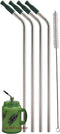 4 JUMBO 14" Stainless Steel 100 oz Straw + 4 Silicone Tips HUGE SUPER LONG Drinking Wide Insulated Whirley Travel Mug FOAM Truck Stop Cup (4 Jumbo Straws)