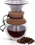 Apace Living Pour Over Coffee Filter - Wide Metal Base Reusable Stainless Steel Coffee Dripper - Perfect for Chemex Hario Bodum & Other Coffee Makers - Paperless Coffee Filter for Sustainable Brewing