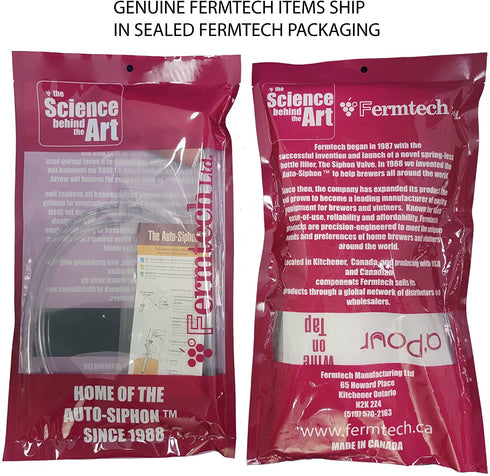 Fermtech Auto-Siphon Mini 15" with 6 Feet of Tubing and Clamp, clear, 1 piece