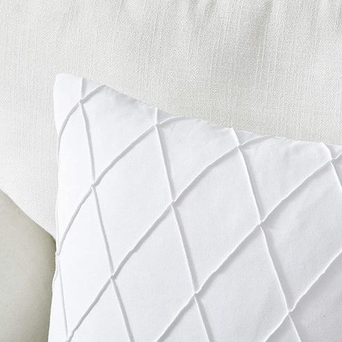 Longhui bedding Pure White Throw Pillow Covers 2-Pack 22 x 22 Inch Cushion Covers Sturdy and Discrete Zipper Opening Premium Quality Polyester - Decorative Pillow Covers for Couch Sofa Bed