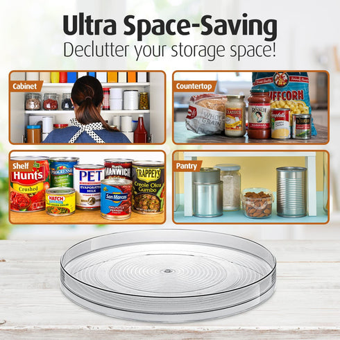 Lazy Susan Turntable Organizer - for Kitchen, Pantry, Cabinet, Dining Table, Refrigerator, Countertop - Clear Spinning Lay Susan- 11.5 Inches - by Homeries (2)