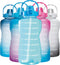 GOSWAG 1 Gallon/128oz Water Bottle with Straw and Time Marker, Motivational BPA Free Leakproof Sports Water Jug for Fitness, Gym, Camping and Outdoor