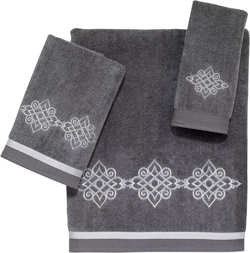 Avanti Linens Riverview Hand Towel, Nickel,038122NKL