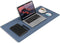 Leather Desk Pad Blotter,Wolaile 36x17 inch Big Keyboard Mouse Pad,Waterproof Non-Slip Writing Desk Computer Mat Desktop Protector for Office Home,Blue