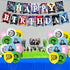 Demon Slayer Birthday Party Supplies 46PCS Japanese Anime Theme Decorations for Boys Dorm 20pcs Balloons, 1pc Happy Birthday Banner, 24pcs Cupcake Toppers, 1pc Huge Manga Cake Toppers for Fans