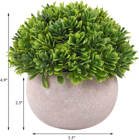 CEWOR 4 Packs Artificial Potted Plants Bathroom Home Office Decor Mini Fake Greenery Faux Topiary Shrubs Plants for Desk Decoration