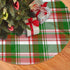 Christmas Tree Skirt 48 Inch Buffalo Plaid Red Green White Xmas Holiday Party Supplies Large Tree Mat Decor for Indoor Outdoor Home Ornaments