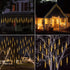 Solar Meteor Shower Lights Outdoor - 10 Tubes 180 LED 30.8 Feet Cascading Falling Rain Lights,Waterproof Warm White Icicle Lights, Solar Christmas Lights for Tree Holiday Party Christmas Patio Decor