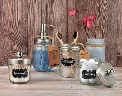 Amolliar Mason Jar Liquid Soap Dispenser Lids - 304 Stainless Steel Pumps & Lids for 16oz Regular Mouth Mason Jar-Rustic/Farmhouse Decor, for Hand Soap,Dish Soap, Lotions/Brushed Nickel-6 Pack