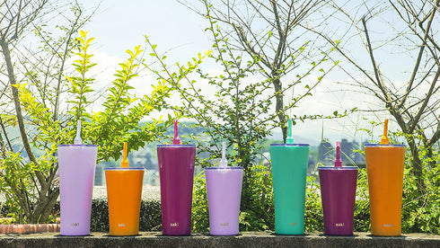 Zak Designs Alfalfa Stainless Steel Vacuum Insulated Double Wall Tumbler with Flexible Silicone Straw, Travel Tumbler with Splash Proof Lid Keeps Drinks Cold (18/8 SS, 20oz, Lavender)