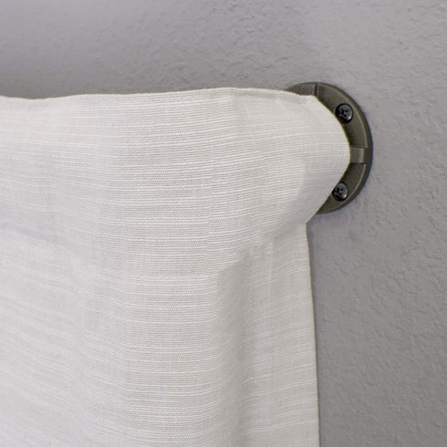 Decopolitan Industrial Wrap Around Telescoping Curtain Rod Set, 18-36", Bronze