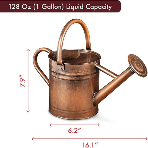 Homarden 81 oz. Copper Watering Can - Metal Watering Can with Removable Spout, Perfect Galvanized Watering Can for Indoor and Outdoor Plants (House Plants) - Flower Watering Can Gift & Decoration