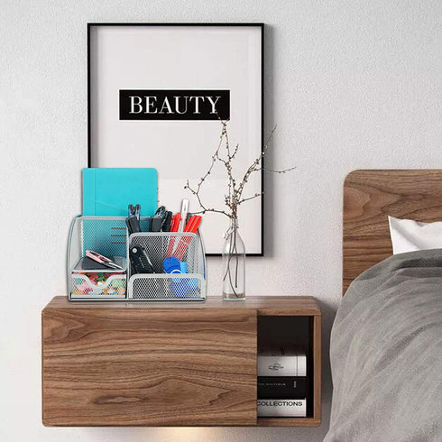 MDHAND Office Desk Organizer and Accessories, Mesh Desk Organizer with 6 Compartments + Drawer