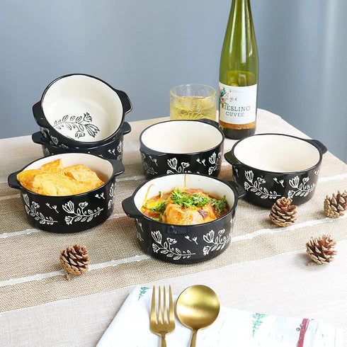 Wisenvoy Soup Bowls with Handles Soup Bowls 21 Ounces Soup Bowl French Onion Soup Bowls Ceramic Soup Mug Soup Crocks