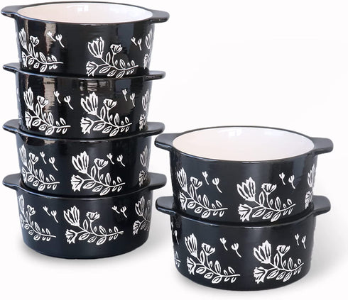 Wisenvoy Soup Bowls with Handles Soup Bowls 21 Ounces Soup Bowl French Onion Soup Bowls Ceramic Soup Mug Soup Crocks