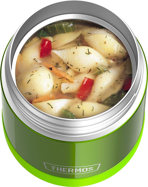 THERMOS FUNTAINER 10 Ounce Stainless Steel Vacuum Insulated Kids Food Jar, Lime Green