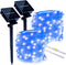 Super Bright Solar String Lights Outdoor Waterproof 2-Pack Each 46ft 120 LED Solar Fairy Lights PVC Wire 8 Modes Christmas Lights for Tree Patio Garden Yard Party Pathway Decoration (Blue)